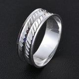 Sterling Silver Diamond Cut Band Ring (3.2 g)