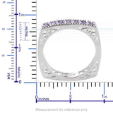 Sterling Silver CZ Purple Simulated Diamond Euro Shank Ring