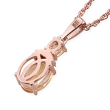 14k Rose Gold over Sterling Silver Citrine Pendant with 20" Chain