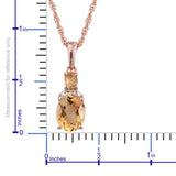 14k Rose Gold over Sterling Silver Citrine Pendant with 20" Chain