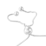 Sterling Silver Diamond Accent Heartbeat & Heart Adjustable Bracelet