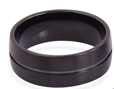Unisex ION Black Plated Stainless Steel Ring