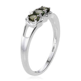Sterling Silver Green SAPPHIRE Trilogy Ring