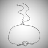 Sterling Silver White Diamond Eternity & Heart Adjustable Bracelet