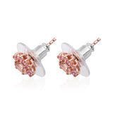 14K Rose Gold Sterling Silver MORGANITE & PINK SAPPHIRE Stud Earrings