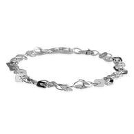 Platinum over Sterling Silver Reflextive Square Cable Bracelet (8.00 in)
