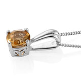 Platinum over Sterling Silver Citrine (7.50 in) Bracelet, Earrings and Pendant Set with Chain