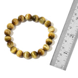 Stretchable 11mm Tigers Eye Bead Bracelet from South Africa 138+cts