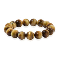 Stretchable 12mm Tigers Eye Bead Bracelet from South Africa 191+ cts
