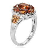 Sterling Silver MADEIRA CITRINE Ring with 14K Yellow Gold Accents (Size 7 Only)