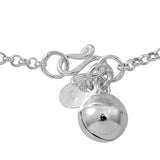 Sterling Silver Heart Charm Bracelet with Bell ( 7.50 in )