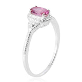 Sterling Silver Pink Mystic Topaz & White Topaz Halo Ring (Size 7 Only)