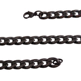 SET of 2 Black Rhodium Stainless Steel Enlarged CURB & ROPE Chain 24" Unisex