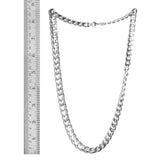 Set of 2 Stainless Steel Enlarged CURB & ROPE Chain 24" Unisex