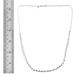Sterling Silver Curb Link & Bead Adjustable Chain Necklace 20"