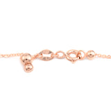 14K Rose Gold/Sterling Silver Curb Link & Bead Adjustable Chain Necklace 20"