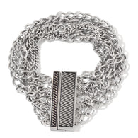 Stainless Steel Multi Chain Strand Bracelet with Magnetic Clasp 7.50"