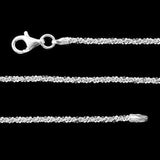 Italian Sterling Silver Rock SPARKLE Chain Necklace 20 in. (3.9 gms)