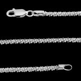 Italian Sterling Silver Rock SPARKLE Chain Necklace (20 in) (6.6 gms)