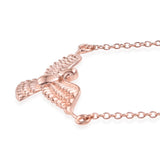 14K Rose Gold over Sterling Silver Dove Necklace & RG Plated Stainless Chain