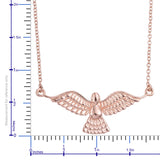 14K Rose Gold over Sterling Silver Dove Necklace & RG Plated Stainless Chain