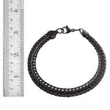 ION Plated Black Stainless Steel Foxtail Necklace 24" and Bracelet 8" Set