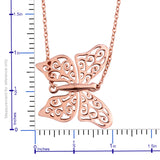 14K Rose Gold over Sterling Silver Butterfly 18 inch Necklace