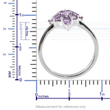 Sterling Silver Pear Shaped Rose De France AMETHYST Cluster Ring