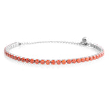 Stainless Steel 15 cts Orange CZ Tennis Bracelet (7" to 9")