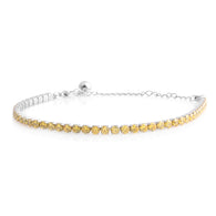 Stainless Steel 15 cts Yellow CZ Tennis Bracelet (7" to 9")