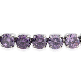 Stainless Steel 15 cts Purple CZ Tennis Bracelet (7" to 9")