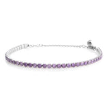 Stainless Steel 15 cts Purple CZ Tennis Bracelet (7" to 9")