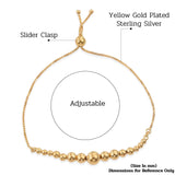 14K Gold over Sterling Silver High Polished Bead Adjustable Bolo Bracelet