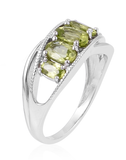 Sterling Silver Chinese PERIDOT 5 Stone Ring (size 7 only)