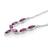 Sterling Silver Orrisa GARNET 2.18 cts. 7 gem Marquise Necklace 18 in.