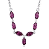 Sterling Silver Orrisa GARNET 2.18 cts. 7 gem Marquise Necklace 18 in.
