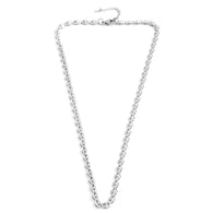 Stainless Steel Fancy Rhombus Beaded Chain Necklace  20"- 22" Unisex