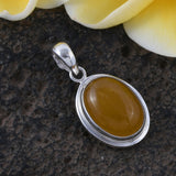 Sterling Silver Handmade in Bali Burmese Yellow Jade Pendant and Free Chain