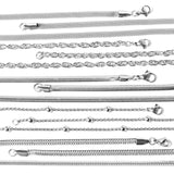 Stainless Steel 5 Chain Set 20" (Popcorn station,Foxtail,Snake,Mesh,Double Oval)