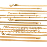 ION Plated Yellow Gold Over Stainless Steel 5 Multi Link Chain Set all 20"