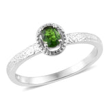 Set of 3 Platinum/Sterling Silver  RUBY, TANZANITE, & Chrome DIOPSIDE Solitaire Rings