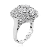 Designer *GP Platinum/Sterling Silver I Love you .52 cts DIAMOND Cluster Ring