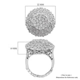 Designer *GP Platinum/Sterling Silver I Love you .52 cts DIAMOND Cluster Ring
