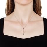 14K Rose Gold over Sterling Silver Crucifix Cross Pendant with Chain