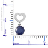 Platinum over Sterling Silver 4.75 cts. Blue SAPPHIRE Heart Drop Earrings