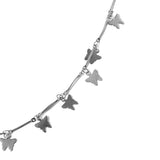 Stainless Steel Butterfly Charms Bar Link Necklace (20 in)
