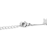 Stainless Steel Butterfly Charms Bar Link Necklace (20 in)