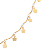 ION Plated Yellow Gold Stainless Steel Flower Charms Bar Link Necklace (20 in)