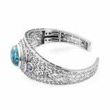 Handcrafted Sterling Silver Turquoise & Catalina Iolite Openwork Cuff Bracelet