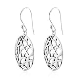 Artisan Crafted Sterling Silver Round Open Work Dangle Earrings (3.86 g)
